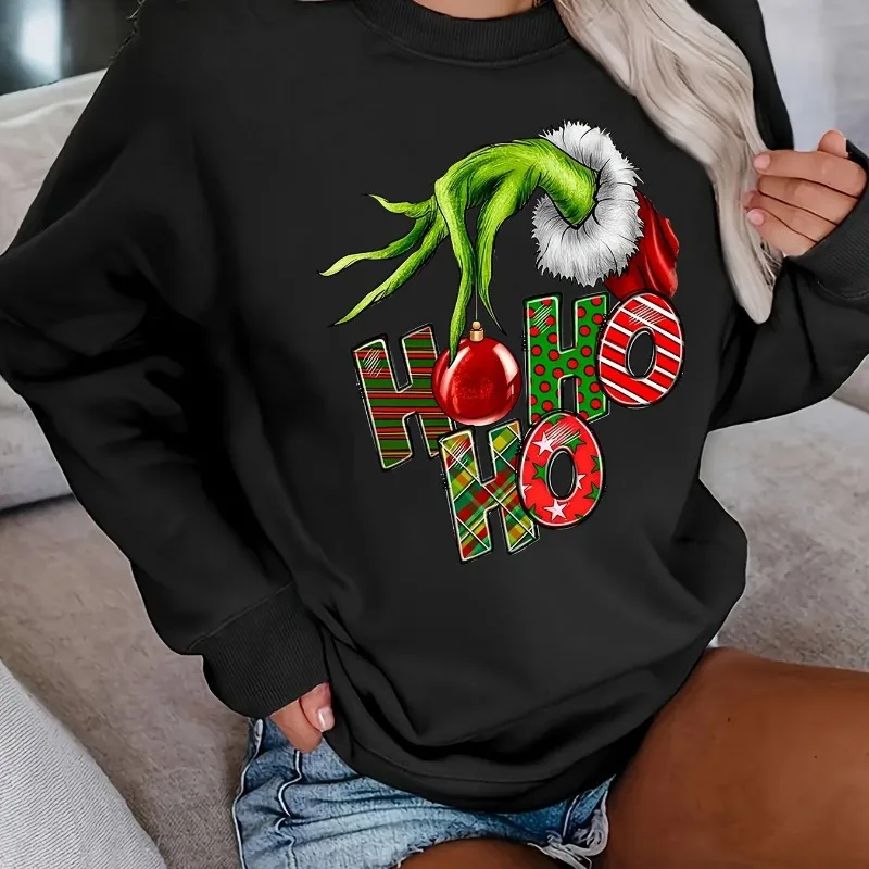 レタープリントスウェットシャツ クルーネック カジュアルスウェットシャツ ファル用