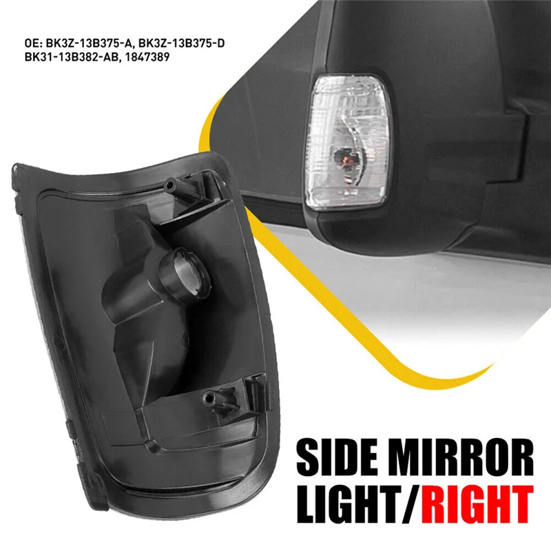 Left Side Mirror Turn Signal Light Lens Housing Indicator Cover for 2015-2021 Ford Transit 150 250 350 Cargo