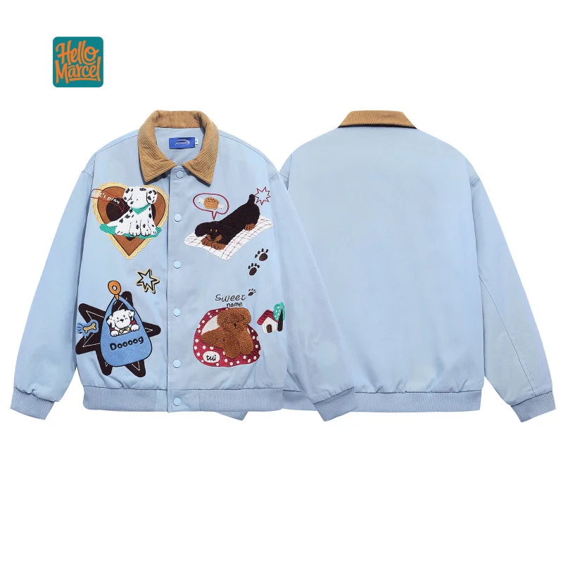 

HELLOMARCEL, размер ЕС, США, высокое качество, повседневная уличная одежда, ретро-вышивка, лоскутная флисовая куртка унисекс, осенне-зимняя теплая куртка