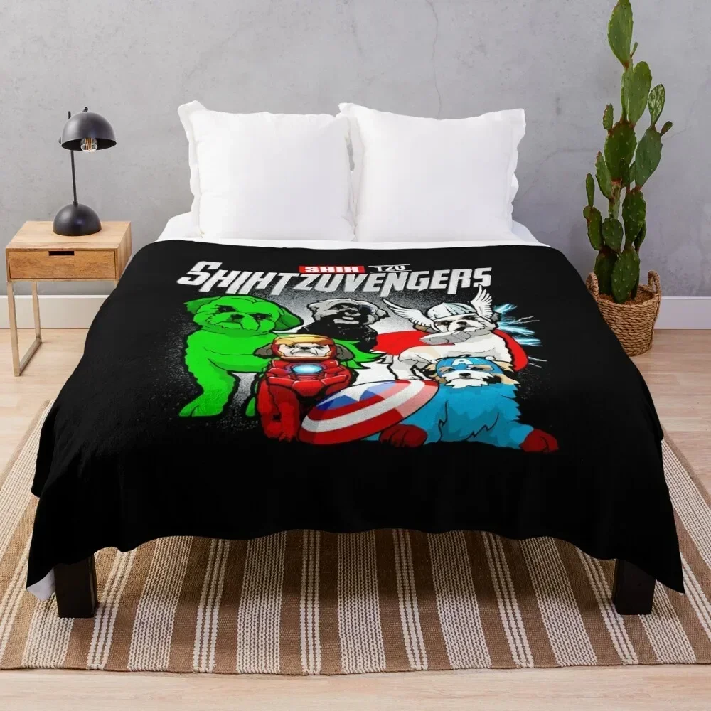 

Shihtzuvengers Throw Blanket sofa bed Bed linens Fashion Sofas Blankets Blankets For Sofas anime Sofa Throw Blankets