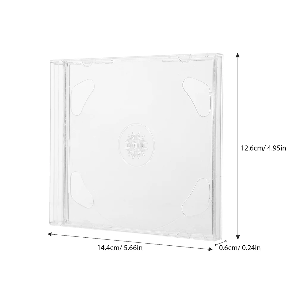 10 Pcs CD Case Storage Reusable Organizer Clear Jewelry Box Dvd Cases Polystyrene Square Disc Holder