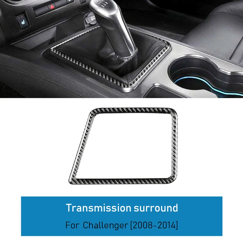 

Carbon Fiber Gear Shift Panel Frame Trim Sticker Cover Protector For Dodge Challenger 2008-2014 Interior Decoration Accessories
