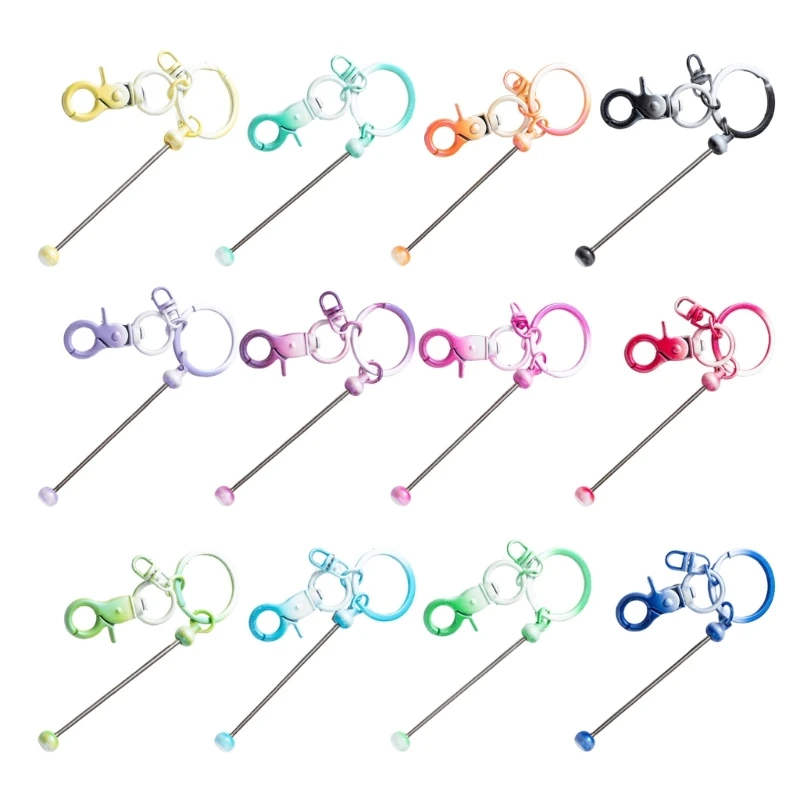 Charm Keychain Pendant Collection 12 Pcs Metal Rods Waterproof Bags and Cards R3MC