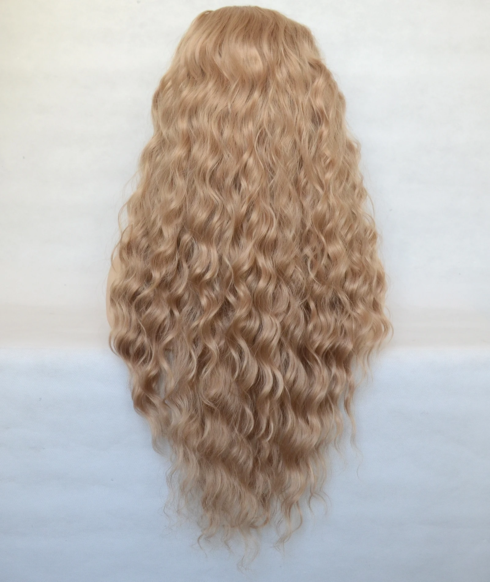 Voguebeauty Honey Blonde Synthetic Lace Front Side Part Curly Wigs Heat Resistant Fiber Natural Hairline Cosplay For Women