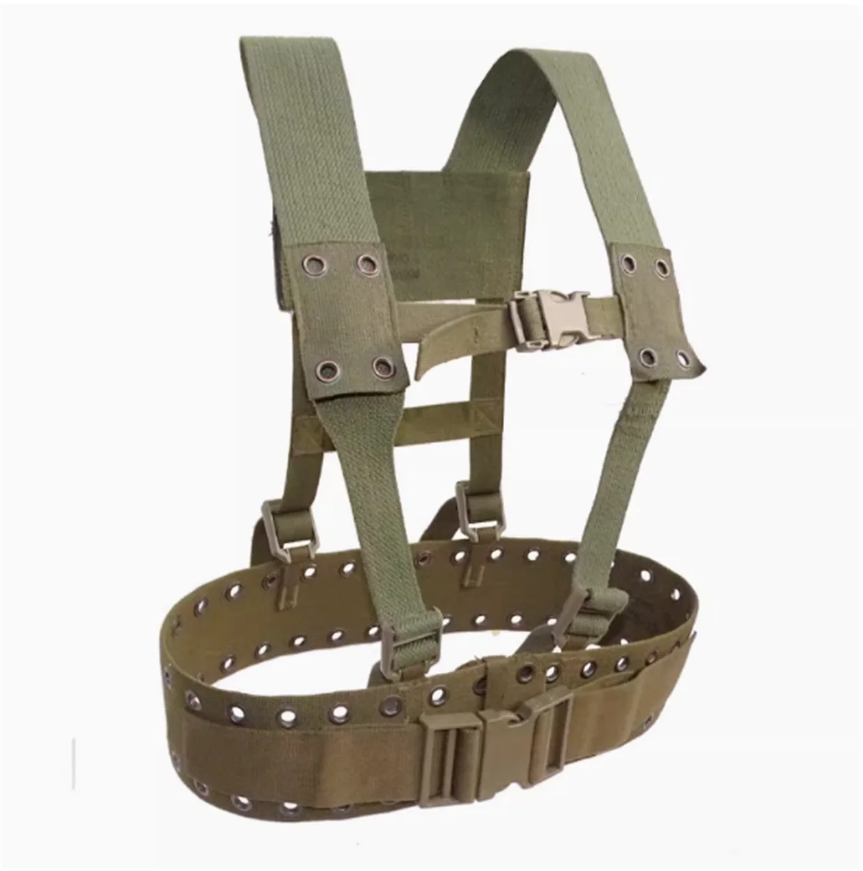 German military version of the original German product, 9cm wide porous waist belt with H shoulder strap