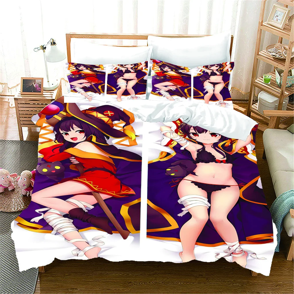 Japanese Cartoon Anime Cute Girls Eye Sketch 3pcs Polyester Bedding Sets Single Double Bed Duvet Cover Set and 2pcs Pillow cover