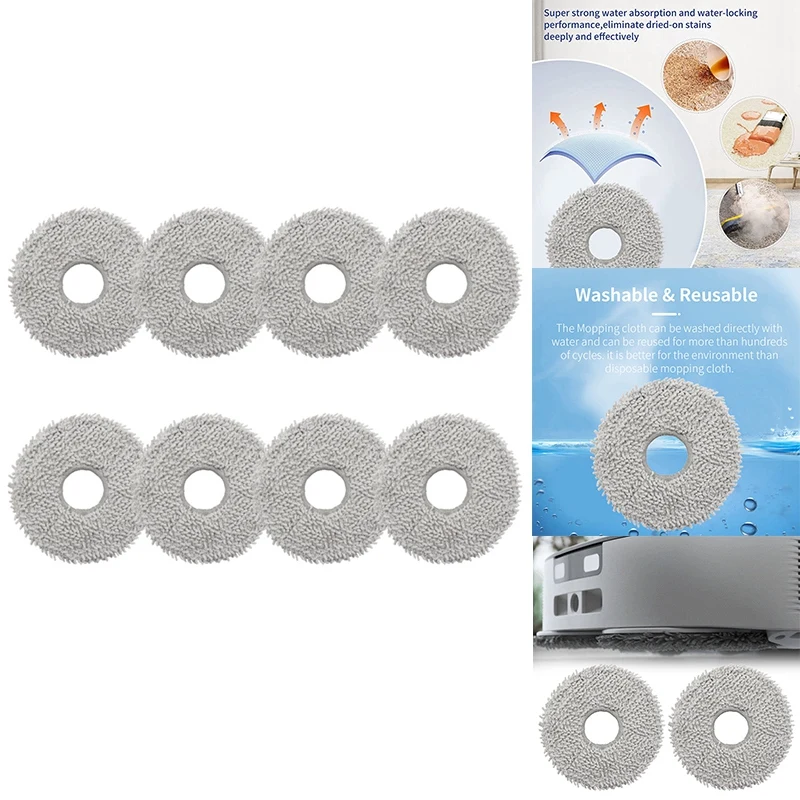 

12PCS Replacement Parts Accessories Mop Pad For Ecovacs Deebot X2 / X2 Pro / DEX86 Robot Vacuum Cleaner Washable Mop Cloth