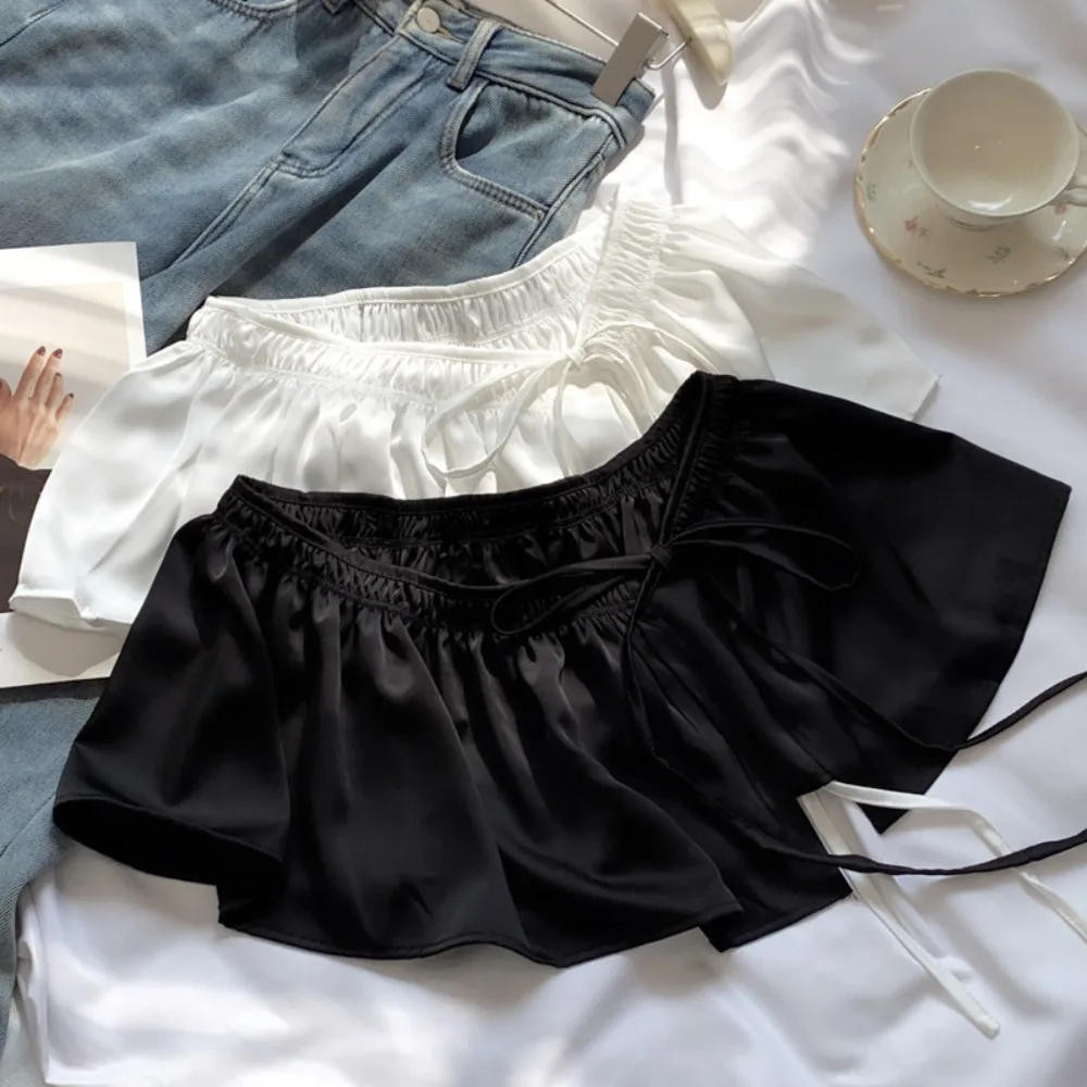 

Hip-hop Layer Outfits Skirt Shirt Extender Sweet Lace Up Hip Scarf Korean Style Y2K Ruffled Edge Waistband Jeans Decor