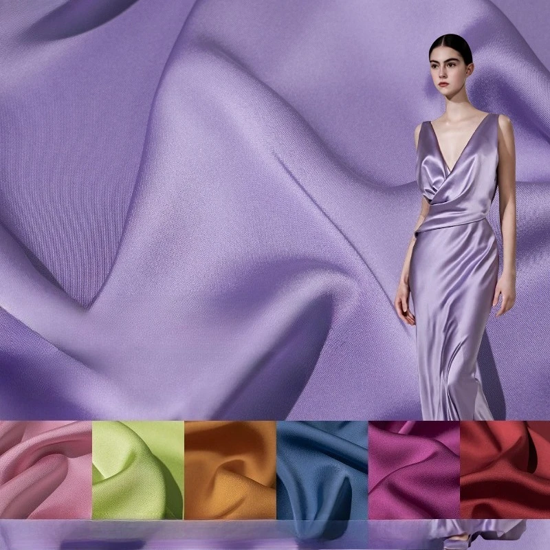 Tela Gruesa de Doble Cara Imitación Ácido Acético, Satén para Camisas, Vestidos, Camisolas, Faldas, Pantalones, Tela de Diseño para Costura DIY