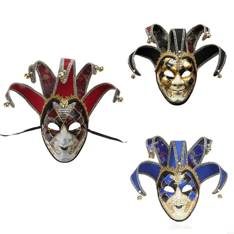 

MXMA Masquerade Mask for Men and Women Full Face Mask Jester-Mask Mardi Gras Mask Halloween Party-Decor