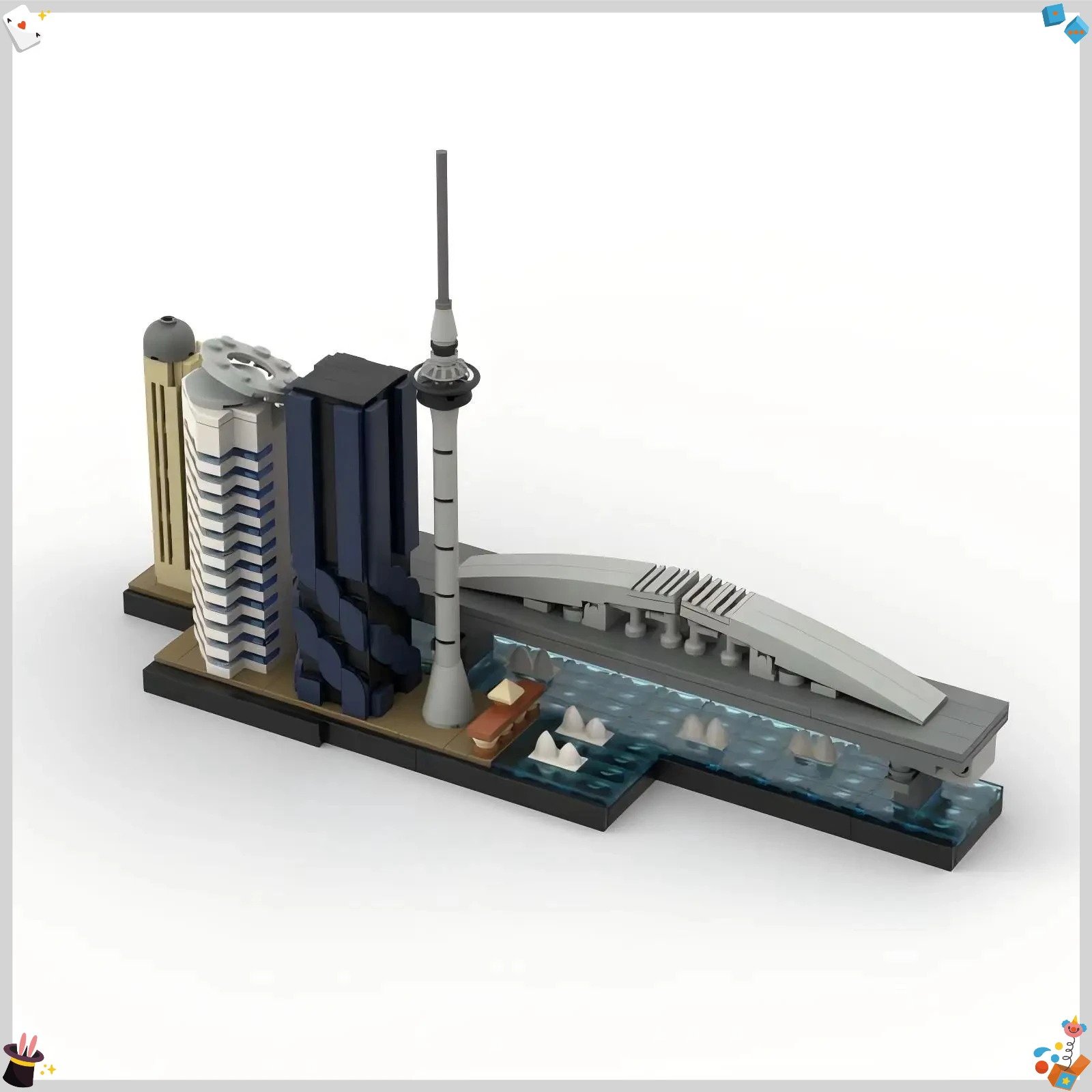 

MOC Creative City Landmark Architecture Auckland Skyline Scene Building Block Model Children's Puzzle Assembly Toy Birthday Gift