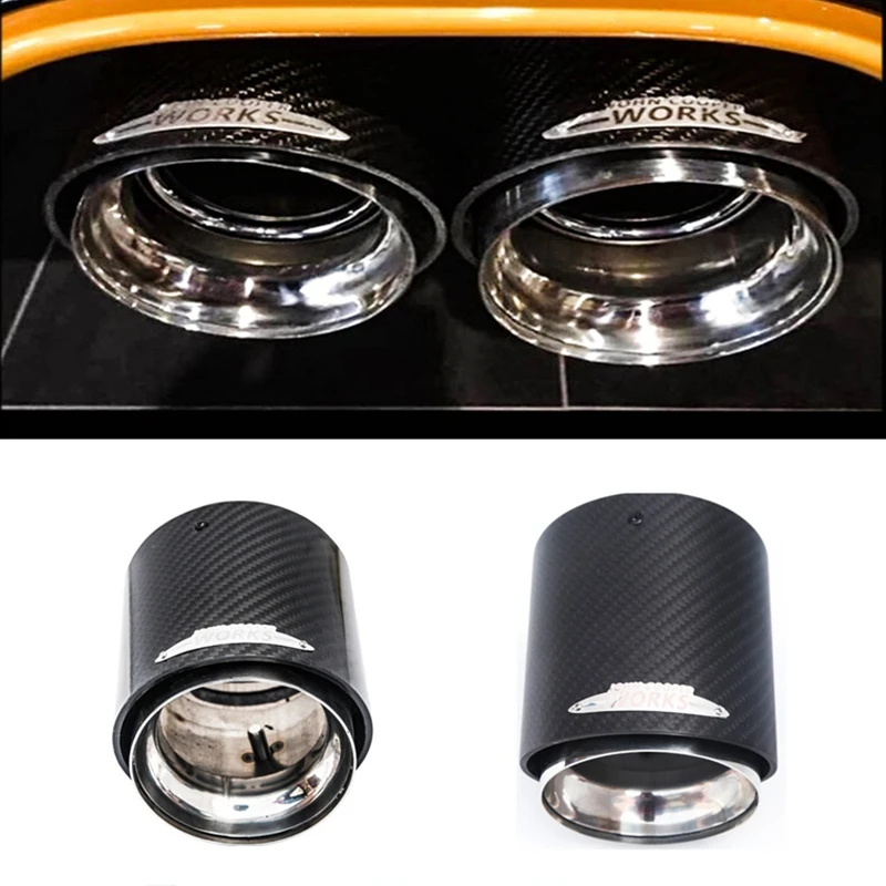 

For MINI Cooper JCW 85-105F 72-95R Real Carbon Escape Car Supplies Exhaust Muffler Pipe End Tips Tail Silencer Decorative