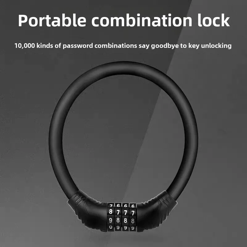

Mountain Bike Lock Combination Ring Lock Steel Cable Anti-Theft Mountain Road Bike Portable Mini Ring Lock Cycling Equipment