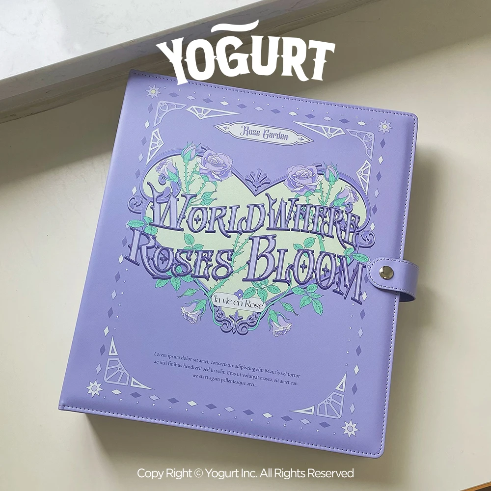 

Retro Purple A4 Binder for K-Pop Photocards – Large Capacity Card Holder PU Leather Idol Photo Card Collection Photo Album