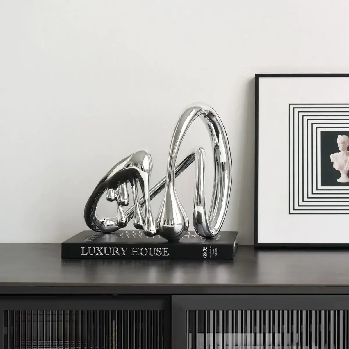 

Креативные абстрактные формы капель воды, серебряное ремесло, абстрактное полое украшение для жидкости, декоративные фигурки, аксессуары для украшения дома