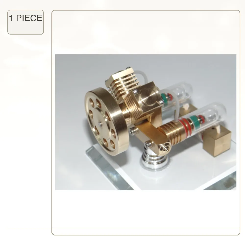 Double Cylinder Stirling Engine Model Building Kit Micro Free Piston V-type External Combustion Engine Science Educational