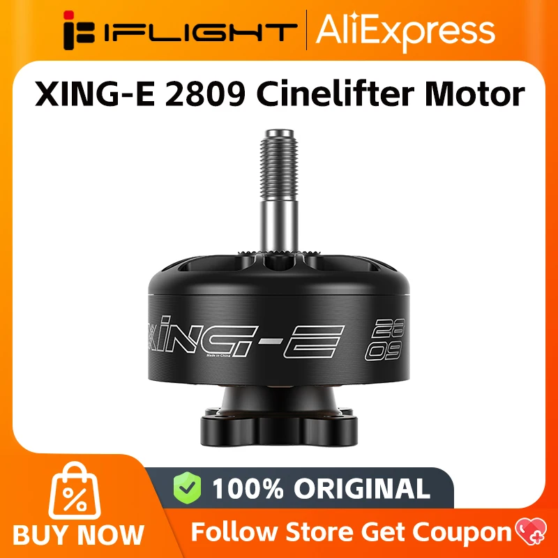 iFlight XING-E 2809 1250KV / 800KV 4-6S FPV Cinelifter Motor with 5mm Steel shaft for FPV Chimera7 Pro V2