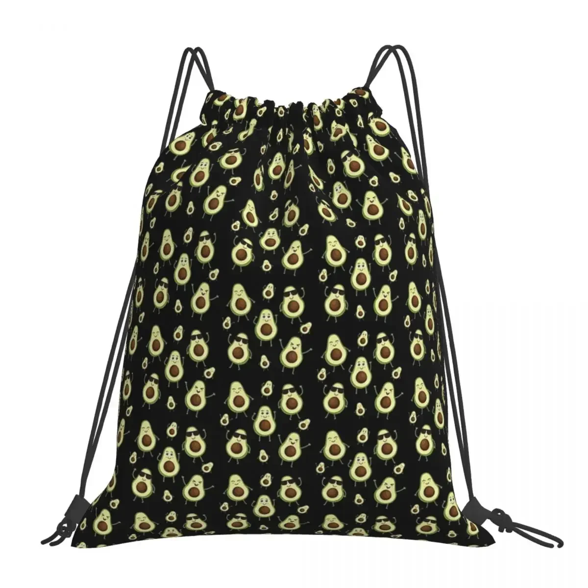 

Cute Avocado Pattern Backpacks Portable Drawstring Bags Drawstring Bundle Pocket Sundries Bag BookBag For Travel School