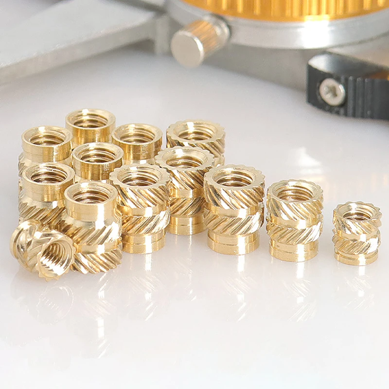 10PCS 3D Print Plastic Board Nuts Inserts M1.0-M8 Brass Insert Nut Hot Melt Heat Knurled Embed Injection Copper Insertnuts Set