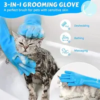 Pet Grooming Bathing Gloves Dog Cat Bathing Shampoo Scrubber Magic Massaging Cleaning Cleanner Sponge Silicon Hair Removal Glove 5