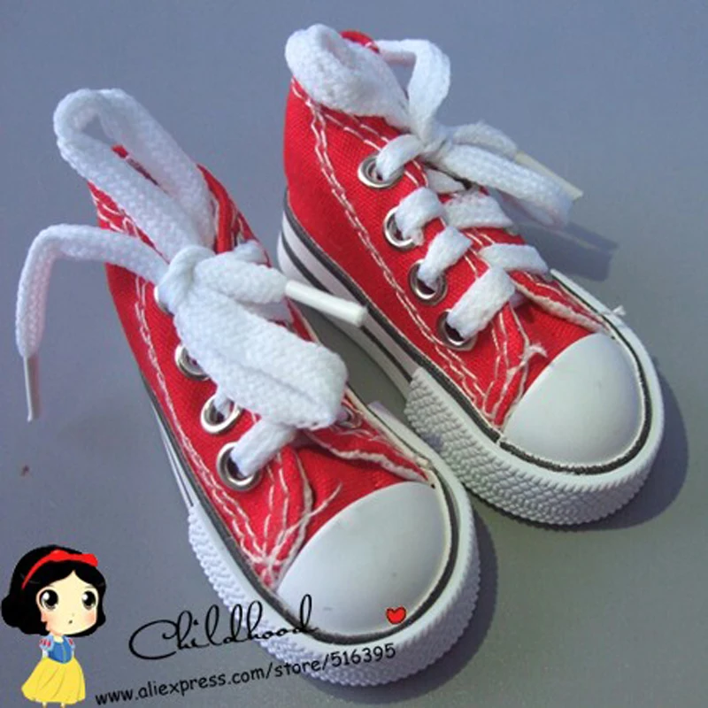 Wholesales Assorted Colors 7.5cm Canvas Shoes For BJD Doll Fashion Mini Toy Shoes 1/6 Bjd Shoes for Russian Doll Accessories