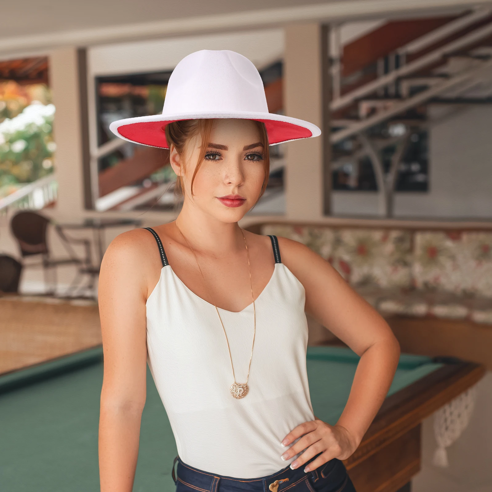 

Fedora Cozy Hat Women Wide Brim Woolen for Felt Comfortable Unique
