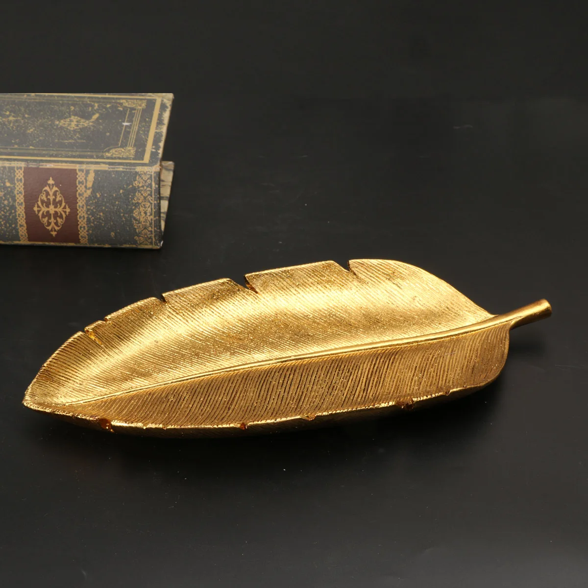 1 Stück elegantes goldenes Blatt-Dekortablett – vielseitige Aufbewahrung und schicker Raumakzent, perfektes Geschenk für jeden Anlass – Detail 6