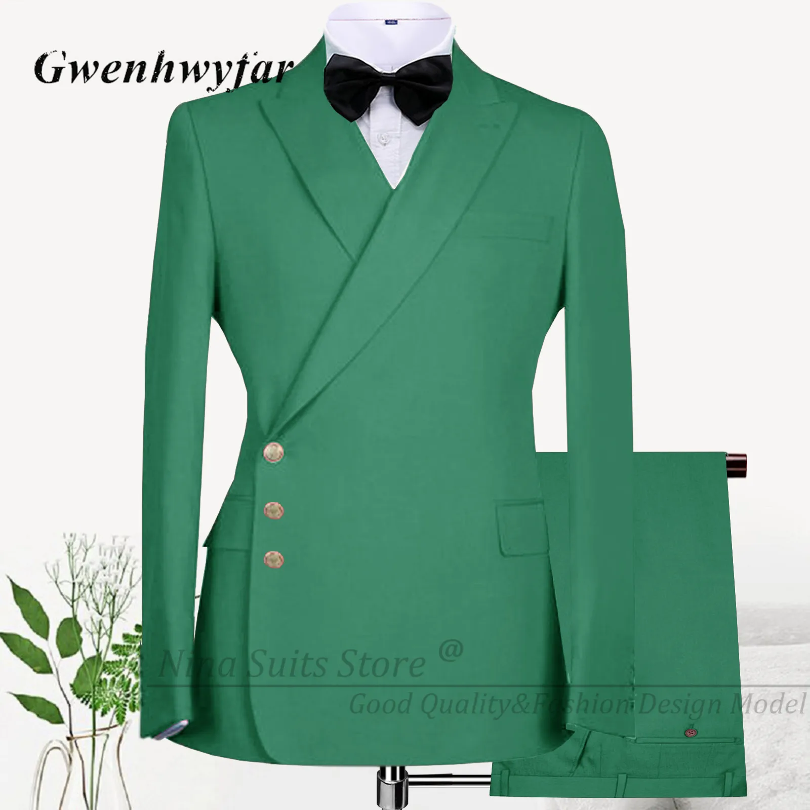 Gwenhwyfar 2026 New Designed Three Side Buttons Blazer Fashion Men Suits Formal Costume Homme Italy Style Groom Wedding Tuxedos