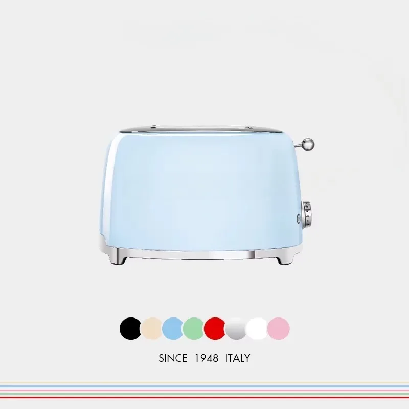 2-Slice Toaster Stainless Steel Italian Retro Design Kitchen Appliance Bread Toast Maker