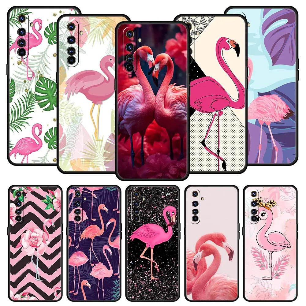 เคสโทรศัพท์ลายนกฟลามิงโกสีชมพูน่ารักสำหรับ Realme 12 11 10 9 8 5กรัม7 6 GT5 GT3 GT2โปร C21 C11 C25มี C35 GT NEO 2 3T 5ปกอ่อน