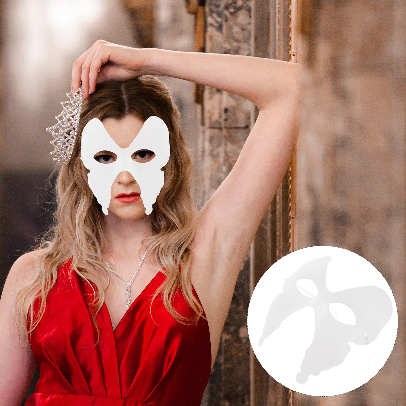 

6pcs Butterfly Masks Paper Blank Mask for DIY Masquerade Party Accessories Halloween Cosplay Craft Blanks White