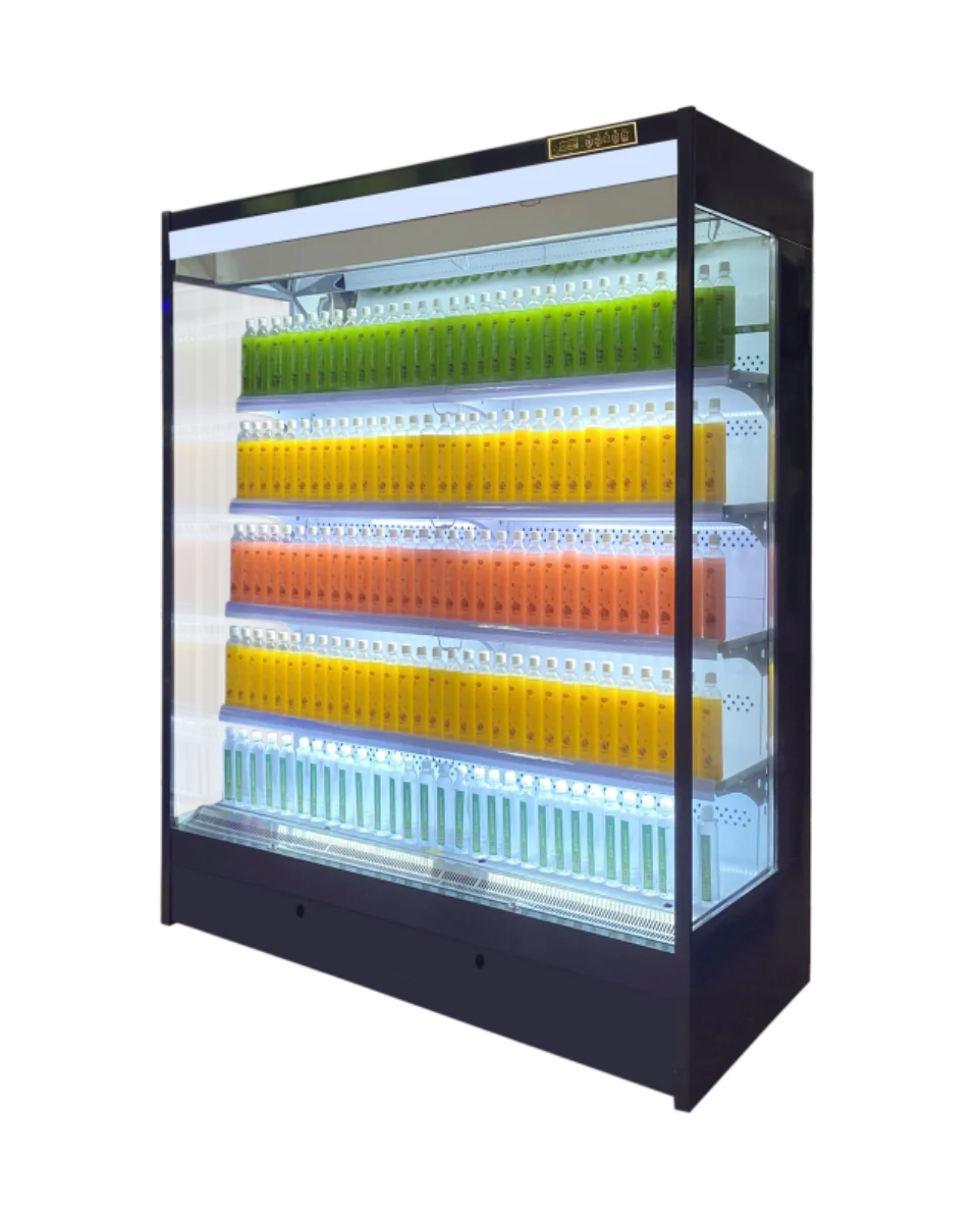 Supermarket air Curtain Cabinet Refrigerator Display Cooler Refrigerator Display Open Vegetable and Fruit Water Chiller