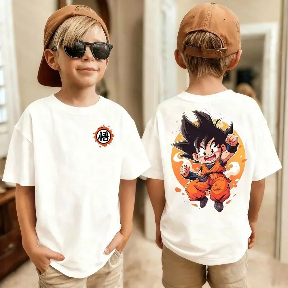 Neueste Version Dragon Ball Goku Anime T-Shirt - Kinder-T-Shirt aus reiner Baumwolle - Weiches und flauschiges, bequemes Oberteil für Jungen oder Mädchen – Detail 5