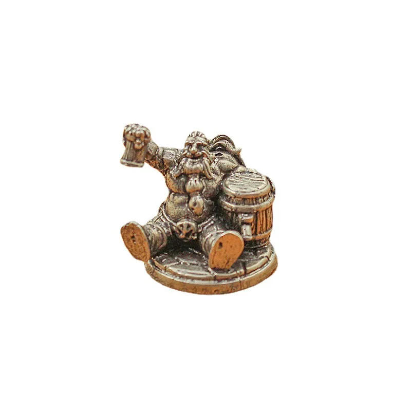 Solide Weiß Kupfer Zwerg Krieger Action-figuren Modell Brettspiel Stück Desktop Auto Innen Miniatur Ornament Zubehör Spielzeug
