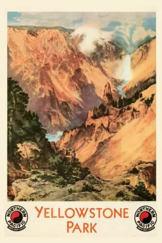 Yellowstone Ntl Park Travel Poster Vintage Style Retro 20 x 30 Wall Art 1930s