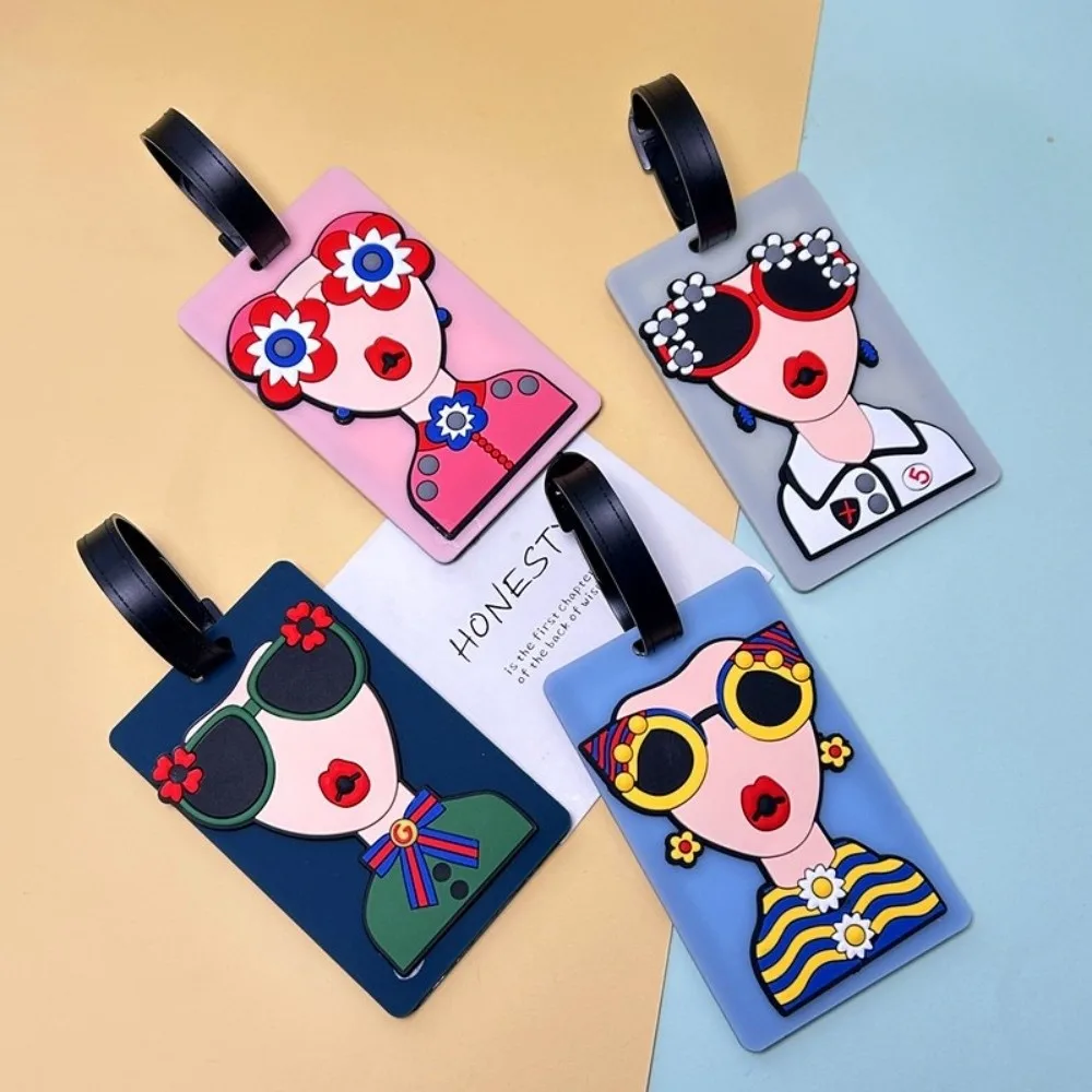 

Милая мягкая силиконовая багажная бирка с защитой от потери и ремешком для посадочного билета, забавная идентификационная бирка для чемодана для девочек