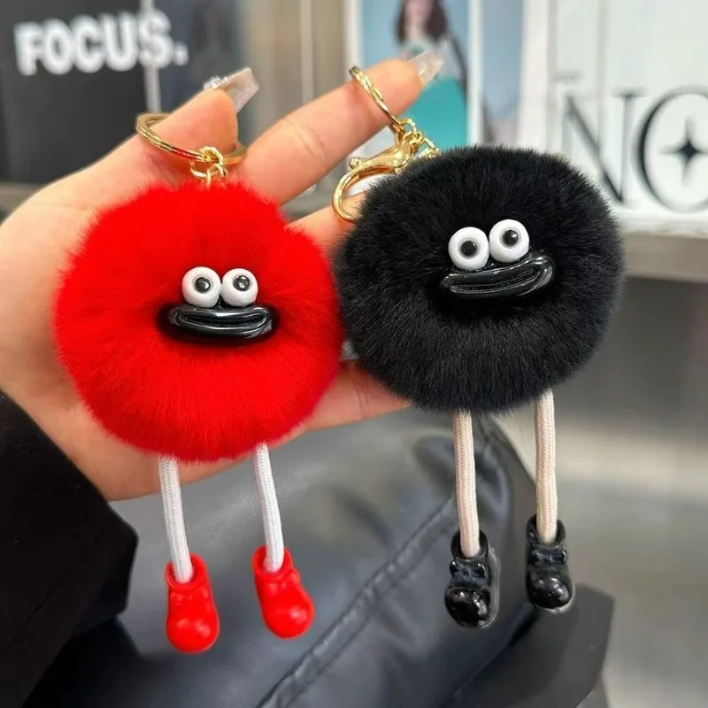 大きな目のぬいぐるみ,漫画の文字,車のキーホルダー,韓国のペンダント