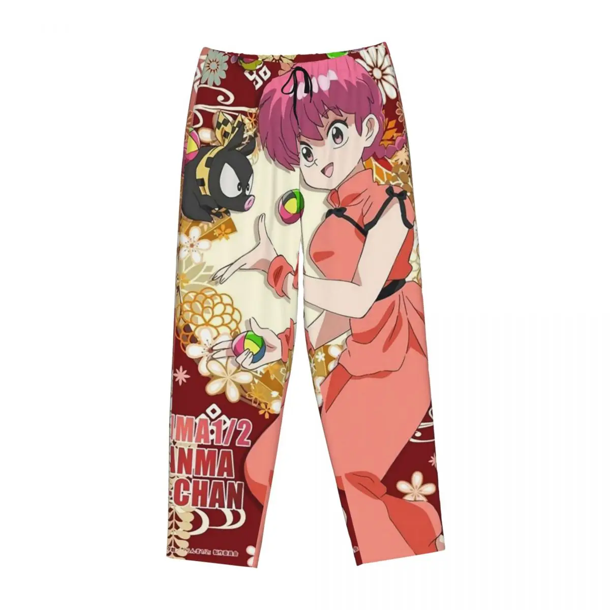 Custom Ranma 1/2 Saotome Pig Girls Women Pajama Pants Lounge Sleep Sleepwear Bottoms with Pockets