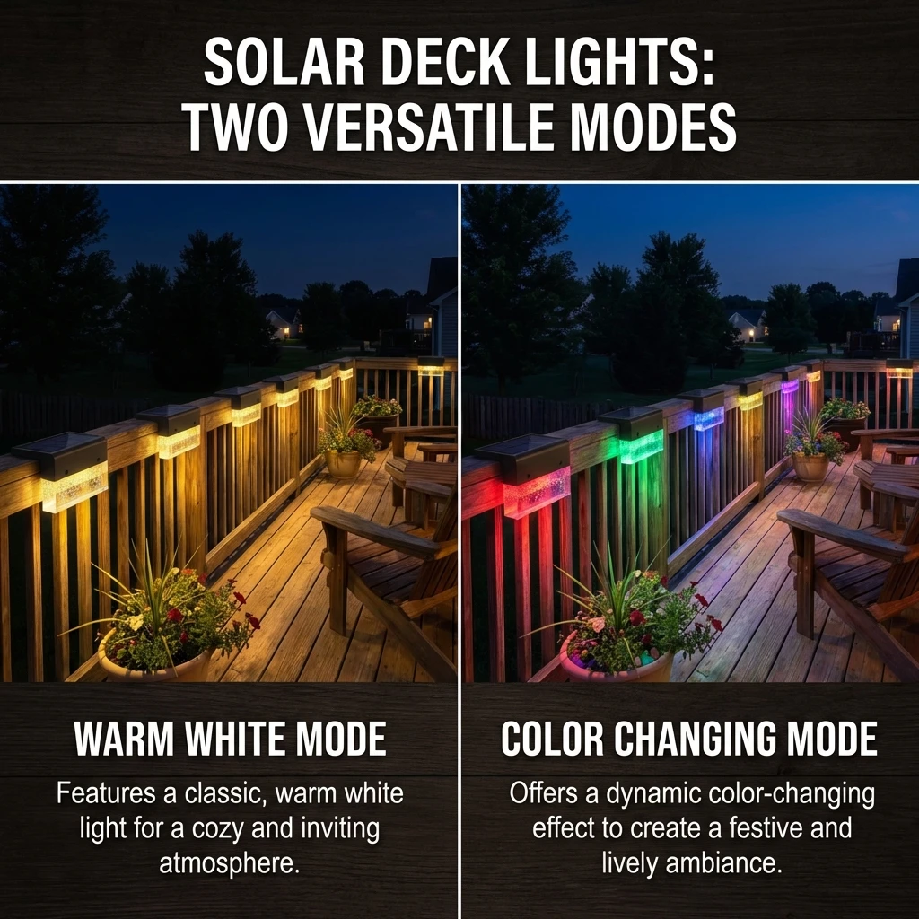 1/2/4 Pack Solar Deck Lights Solar Step Lights IP65 Waterproof Solar Powered Outdoor Led Lights for Fence Railing Wall Pool