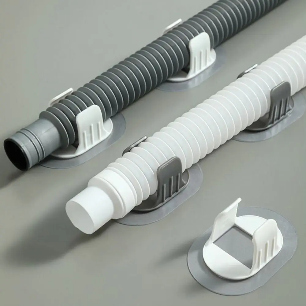 5pcs Plastic Pipe Clamp Hooks Self-adhesive Cable Clips Wiring Hose Clamp Pipe Support Fasteners Pipe Mounting Fix