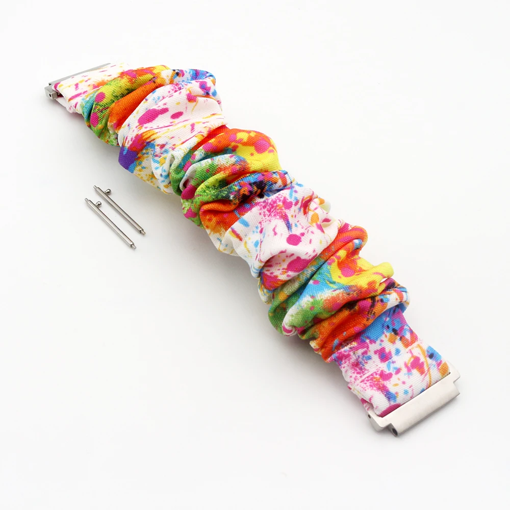 Dehnbare Elastische Stoffbänder für Samsung Galaxy Watch 7/6/5/4/Active 2 40mm 44mm/ FE Bänder 20mm Schnellverschluss Scrunchie-Armbänder