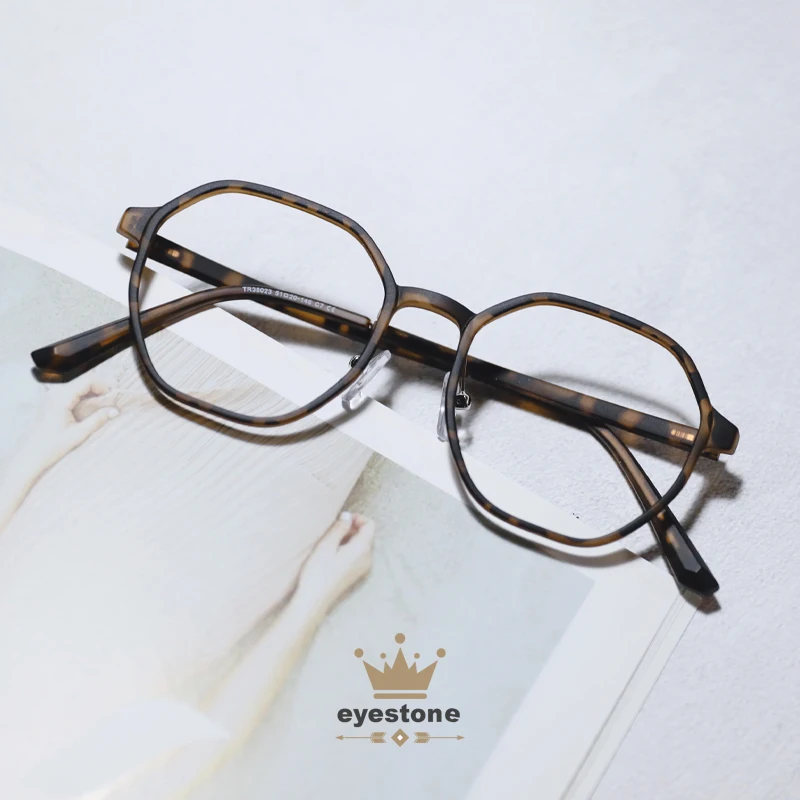 

New Sle Tortoll Frame Glasses for Near-Sighted Women No Lens Decoration Leopard Print Blue Light Bloing Optical Gla...