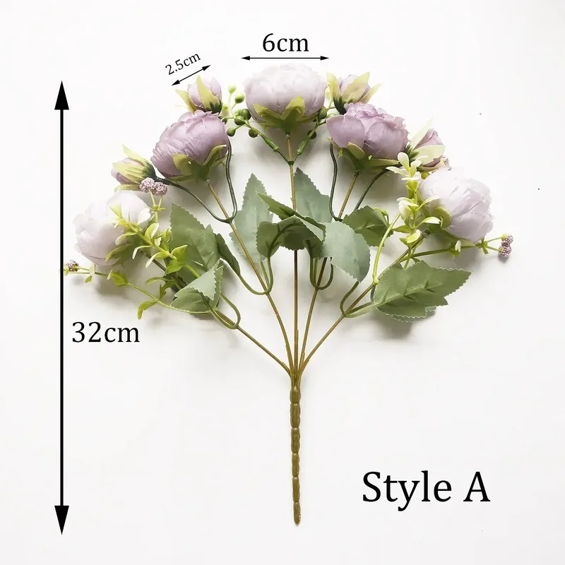 Artificial Silk Peony Hydrangea Wedding Party Vase Home DIY Decoration Christmas Garland