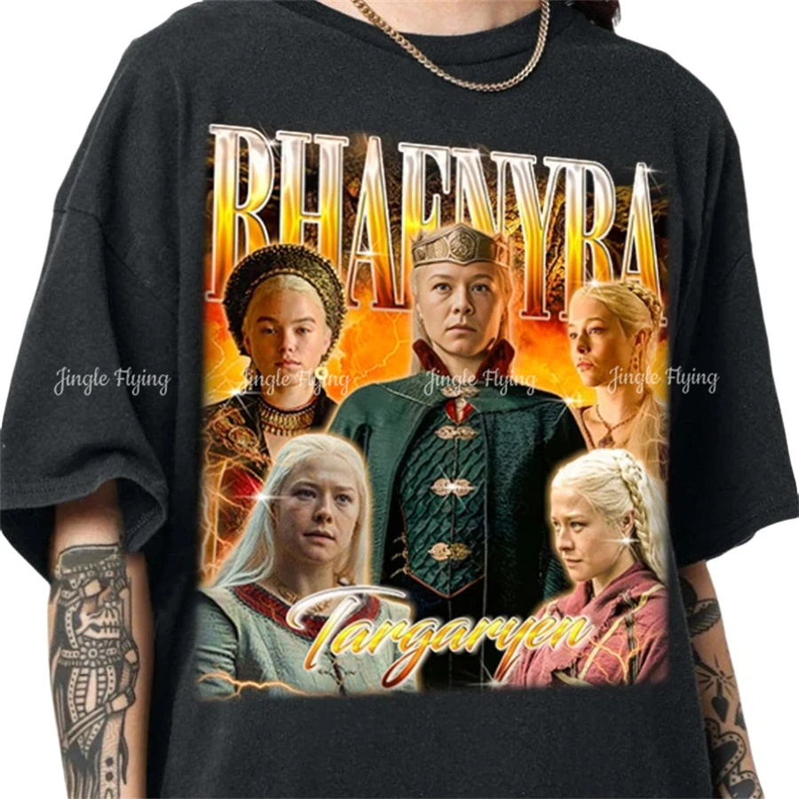 Retro 90s Bootleg Unisex Tshirt Rhaenyra Targaryen Shirt Tv Show Character Tee