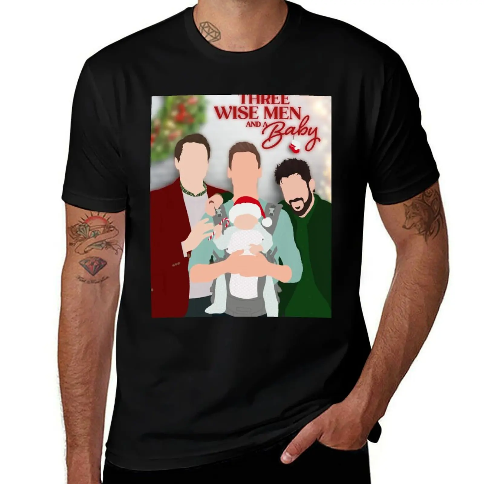 

Three Wise Men and a Baby T-Shirt man t shirt fashion shirts graphic t shirt vintage men t shirts high quality