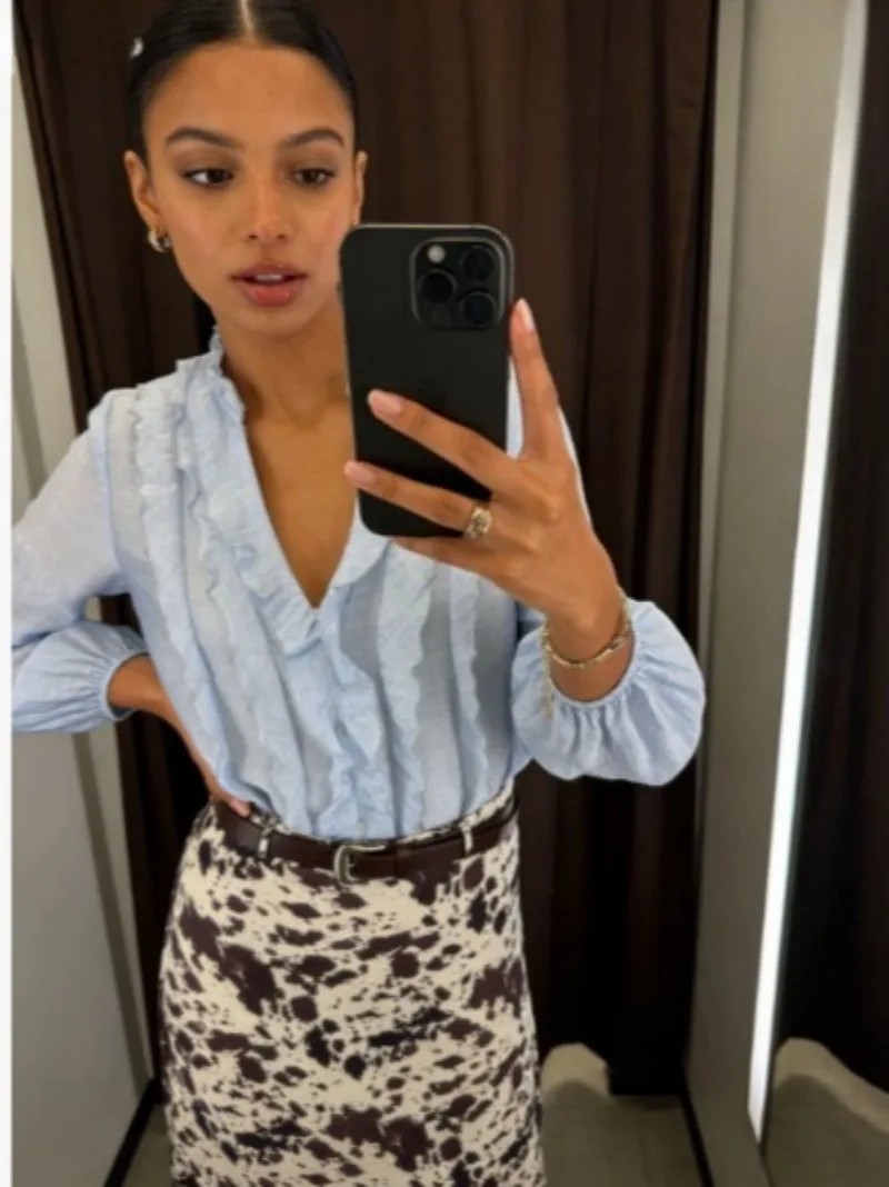 

Новая весенняя винтажная тонкая блузка-рубашка для женщин в корейском стиле, свободная ламинированная декоративная блузка-рубашка, женские топы в стиле High Street