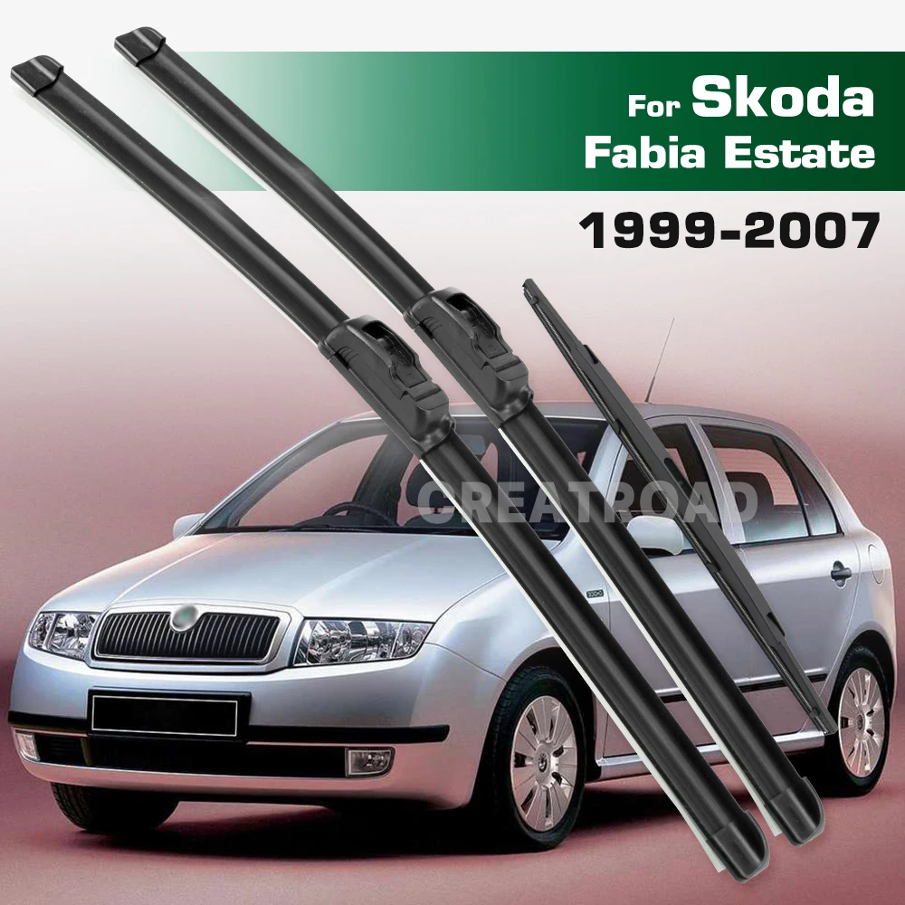 

Комплект стеклоочистителей GREATROAD для Skoda Fabia 6Y Hatchback Estate 1999-2007, передние и задние щетки стеклоочистителя, щетки для лобового стекла, окон