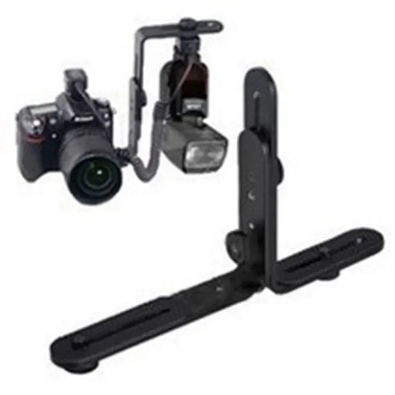 Double L-shaped Photography Light Holder Flash Bracket L-shaped Support LED Photography Light for SLR Camera Flash Video Light
