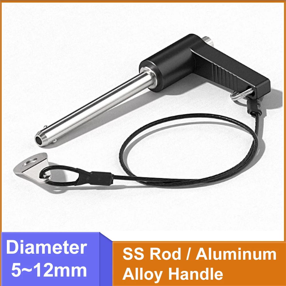 1pc Dia 5~12mm L Handle Ball Lock Pin Line Array Speaker Pin SS Rod+Aluminum Alloy Handle Metric Push Button Quick Release Pins