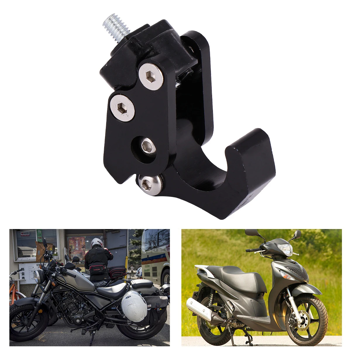 

Hook for Motorcycle Black Foldable CNC Aluminium Alloy Accessories Electric Bike Supplies Hanging Hat Umbrella Sturdy